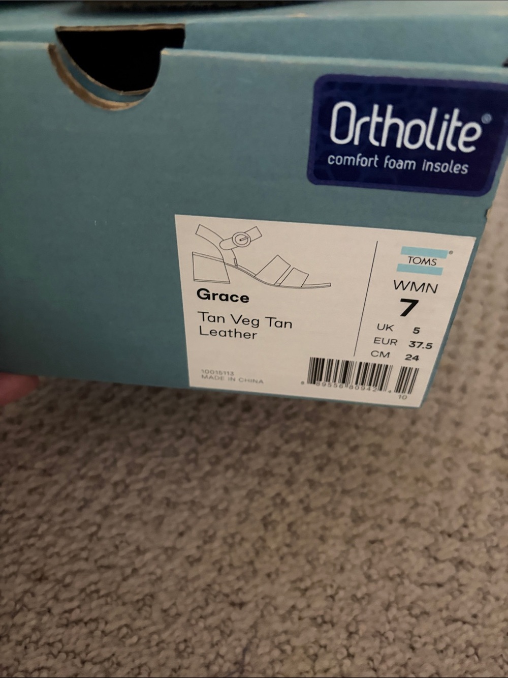 TOMS Women’s Brown Leather Triple-Strap Slingback Sandals - Picture 7 of 7